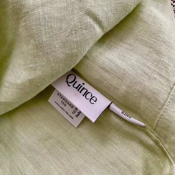 Quince Set Sage Linen King Pillow Shams NWOT - Picture 4 of 4